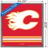 Trends International NHL Calgary Flames - Logo 21 Wall Poster, 22.375" x 34", Barnwood Framed Version view 3