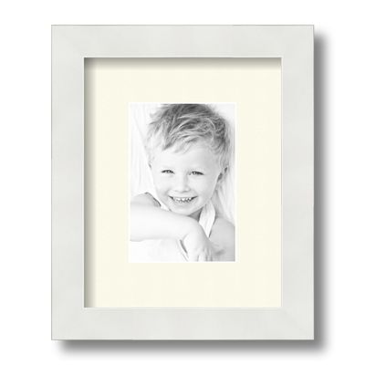 ArtToFrames 4x6 inch Satin White Frame Picture Frame with 2 Inch Single Brilliant White Mat, SingleMat-FRBW26074-4x6-71
