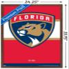 Trends International NHL Florida Panthers - Logo 21 Wall Poster, 22.375" x 34", Mahogany Framed Version view 3