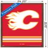 Trends International NHL Calgary Flames - Logo 21 Wall Poster, 22.375" x 34", Mahogany Framed Version view 3
