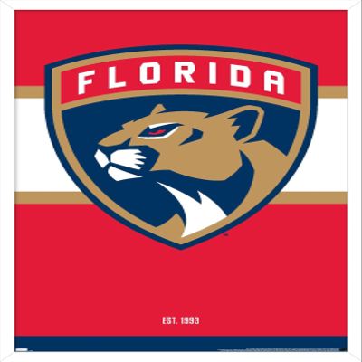 Trends International NHL Florida Panthers - Logo 21 Wall Poster, 22.375" x 34", White Framed Version