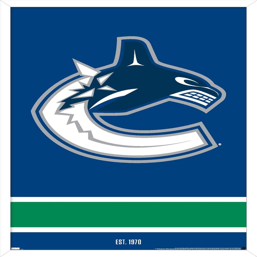 Trends International NHL Vancouver Canucks - Logo 21 Wall Poster, 14.725" x 22.375", White Framed Version