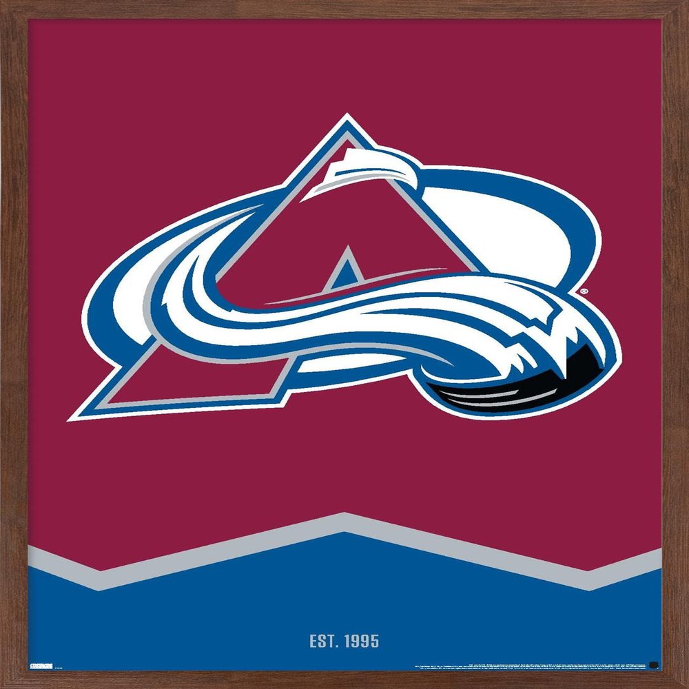 Trends International NHL Colorado Avalanche - Logo 21 Wall Poster, 14.725" x 22.375", Mahogany Framed Version