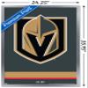 Trends International NHL Vegas Golden Knights - Logo 21 Wall Poster, 22.375" x 34", Silver Framed Version view 3