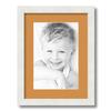 ArtToFrames 8x12 inch Satin White Frame Picture Frame with 2 Inch Single Amber Mat, SingleMat-FRBW26074-8x12-8409 view 1