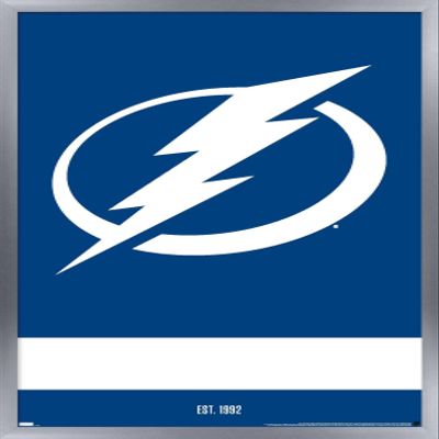 Trends International NHL Tampa Bay Lightning - Logo 21 Wall Poster, 14.725" x 22.375", Silver Framed Version