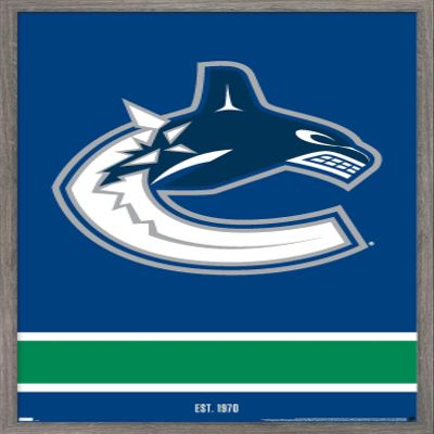 Trends International NHL Vancouver Canucks - Logo 21 Wall Poster, 14.725" x 22.375", Barnwood Framed Version