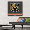 Trends International NHL Vegas Golden Knights - Logo 21 Wall Poster, 22.375" x 34", Mahogany Framed Version view 2
