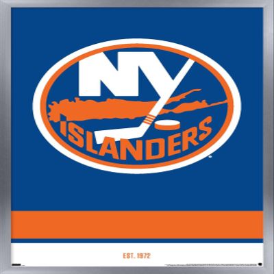 Trends International NHL New York Islanders - Logo 21 Wall Poster, 22.375" x 34", Silver Framed Version