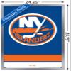 Trends International NHL New York Islanders - Logo 21 Wall Poster, 22.375" x 34", Silver Framed Version view 3