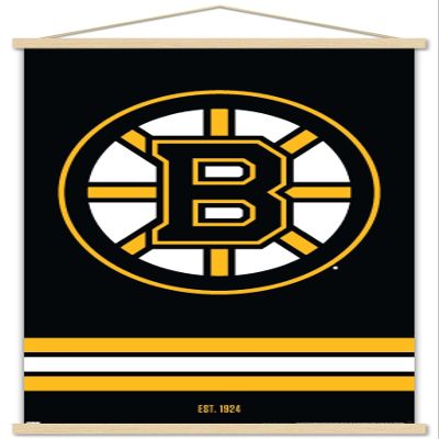 Trends International NHL Boston Bruins - Logo 21 Wall Poster, 22.375" x 34", Premium Print and Beechwood Hanger Bundle