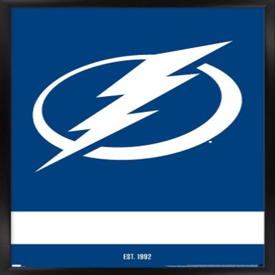 Trends International NHL Tampa Bay Lightning - Logo 21 Wall Poster, 14.725" x 22.375", Black Framed Version