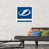 Trends International NHL Tampa Bay Lightning - Logo 21 Wall Poster, 14.725" x 22.375", White Framed Version view 2