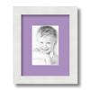 ArtToFrames 4x6 inch Satin White Frame Picture Frame with 2 Inch Single Lavender Mist Mat, SingleMat-FRBW26074-4x6-805 view 1