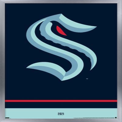 Trends International NHL Seattle Kraken - Logo 21 Wall Poster, 22.375" x 34", Silver Framed Version
