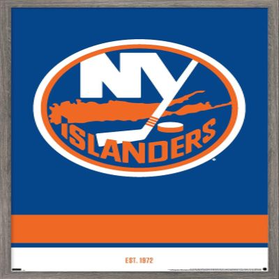 Trends International NHL New York Islanders - Logo 21 Wall Poster, 22.375" x 34", Barnwood Framed Version