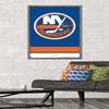 Trends International NHL New York Islanders - Logo 21 Wall Poster, 22.375" x 34", Barnwood Framed Version view 2