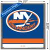 Trends International NHL New York Islanders - Logo 21 Wall Poster, 22.375" x 34", Barnwood Framed Version view 3