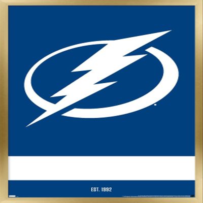 Trends International NHL Tampa Bay Lightning - Logo 21 Wall Poster, 14.725" x 22.375", Gold Framed Version