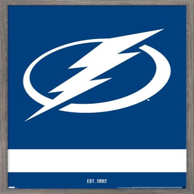 Trends International NHL Tampa Bay Lightning - Logo 21 Wall Poster, 14.725" x 22.375", Barnwood Framed Version