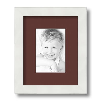 ArtToFrames 4x6 inch Satin White Frame Picture Frame with 2 Inch Single Maroon Mat, SingleMat-FRBW26074-4x6-1038