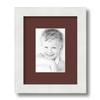 ArtToFrames 4x6 inch Satin White Frame Picture Frame with 2 Inch Single Maroon Mat, SingleMat-FRBW26074-4x6-1038 view 1