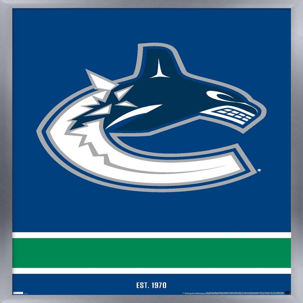 Trends International NHL Vancouver Canucks - Logo 21 Wall Poster, 14.725" x 22.375", Silver Framed Version