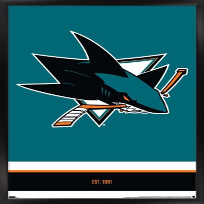 Trends International NHL San Jose Sharks - Logo 21 Wall Poster, 14.725" x 22.375", Black Framed Version
