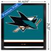Trends International NHL San Jose Sharks - Logo 21 Wall Poster, 14.725" x 22.375", Black Framed Version view 3