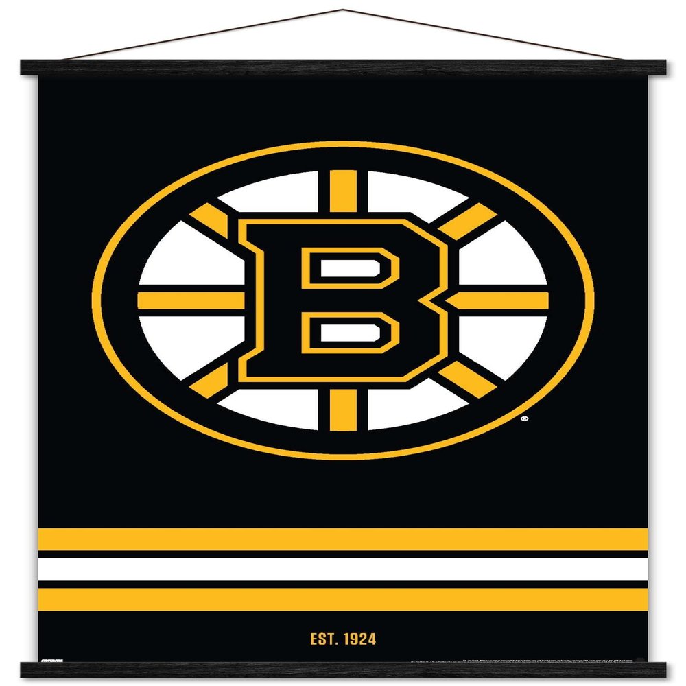 Trends International NHL Boston Bruins - Logo 21 Wall Poster, 22.375" x 34", Premium Print and Black Hanger Bundle