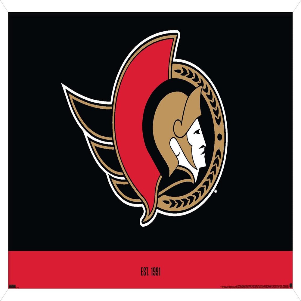 Trends International NHL Ottawa Senators - Logo 21 Wall Poster, 22.375" x 34", White Framed Version