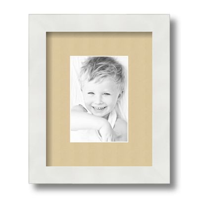 ArtToFrames 4x6 inch Satin White Frame Picture Frame with 2 Inch Single Green Whisper Mat, SingleMat-FRBW26074-4x6-802