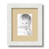 ArtToFrames 4x6 inch Satin White Frame Picture Frame with 2 Inch Single Green Whisper Mat, SingleMat-FRBW26074-4x6-802 view 1