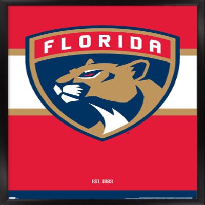 Trends International NHL Florida Panthers - Logo 21 Wall Poster, 22.375" x 34", Black Framed Version
