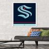 Trends International NHL Seattle Kraken - Logo 21 Wall Poster, 22.375" x 34", White Framed Version view 2