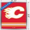 Trends International NHL Calgary Flames - Logo 21 Wall Poster, 22.375" x 34", Silver Framed Version view 3
