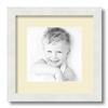 ArtToFrames 8x8 inch Satin White Frame Picture Frame with 2 Inch Single Oyster Mat, SingleMat-FRBW26074-8x8-791 view 1