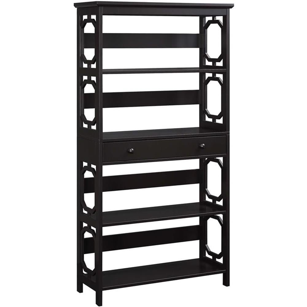 Convenience Concepts Omega 5 Tier Bookcase with Drawer, Espresso