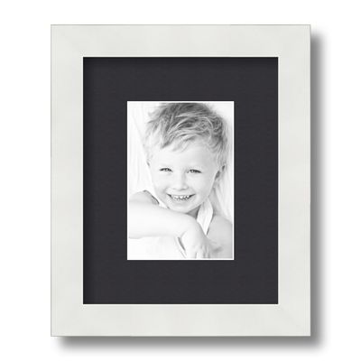ArtToFrames 4x6 inch Satin White Frame Picture Frame with 2 Inch Single Black Mat, SingleMat-FRBW26074-4x6-89