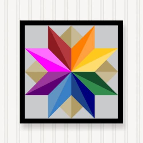 BARN Quilt Block Outdoor Square BQ034-03 | 6 Sizes | Outside Pattern | Wall Art | Yard Art | Barn Quilt Sign | Farm Quilt Design (23.5" x 23.5" 1 Sided)