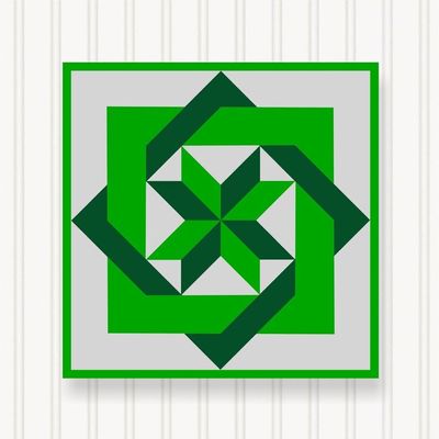 BARN Quilt Block Outdoor Square BQ003-10 | 6 Sizes | Outside Pattern | Wall Art | Yard Art | Barn Quilt Sign | Farm Quilt Design (46" x 46" 1 Sided)