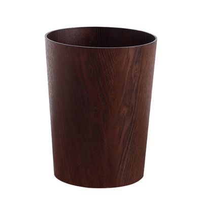 DRSFF Wooden Trash Can Round Garbage Bin Large Without Lid Rubbish Container Under Desk Waste Paper Basket Simple Storage Bucket Durable Recycling Bins Wastebasket (Color : C)