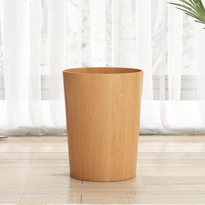 DRSFF Garbage Container Wooden Trash Can Home Creative Rubbish Storage Bucket Uncovered Wastebasket Cans Recycling Bin for Home Bedroom Kitchen Hotel Living Room (Color : B)