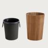 DRSFF Round Wooden Garbage Bin Bathroom Kitchens Durable Rubbish Container Large Capacity Office Waste Paper Basket Uncovered Trash Can for Living Room Bedroom (Color : B) view 1