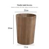 DRSFF Round Wooden Garbage Bin Bathroom Kitchens Durable Rubbish Container Large Capacity Office Waste Paper Basket Uncovered Trash Can for Living Room Bedroom (Color : B) view 2