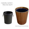 DRSFF Round Wooden Garbage Bin Bathroom Kitchens Durable Rubbish Container Large Capacity Office Waste Paper Basket Uncovered Trash Can for Living Room Bedroom (Color : B) view 4