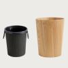 DRSFF Round Garbage Bin Large Capacity Wooden Trash Can for Living Room Bedroom Bathroom Kitchens Uncovered Rubbish Container Office Durable Waste Paper Basket (Color : A) view 1