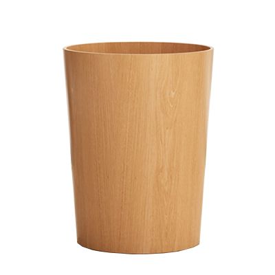 DRSFF Round Waste Paper Basket Bin - Rubbish Bin for Bedroom, Bathroom,Kitchens, Offices Or Home | Wooden Uncovered Large Capacity Garbage Can/Trash Container (Color : B)