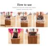 DRSFF 12 L Trash Can for Home Living Room Kitchens Bedroom, Bathroom Wooden Large Size Square Garbage Bin, Uncovered Waste Paper Basket Rubbish Recycling Bins (Color : B) view 4