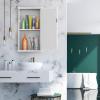 Hysache Bathroom Medicine Cabinet, Wall Mount Mirrored Storage Cabinet w/Single Mirrored Door & Adjustable Shelf, Multipurpose Wooden Organizer for Hallway Living Room Bed, 13.5" L x 6" W (White) view 2
